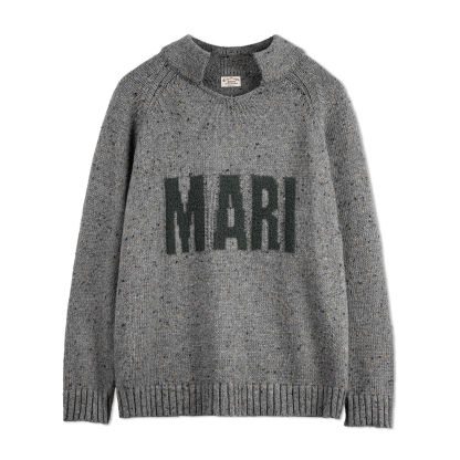 美式復古灰色提花毛衣立領垂感套頭針織衫保暖外套男秋冬