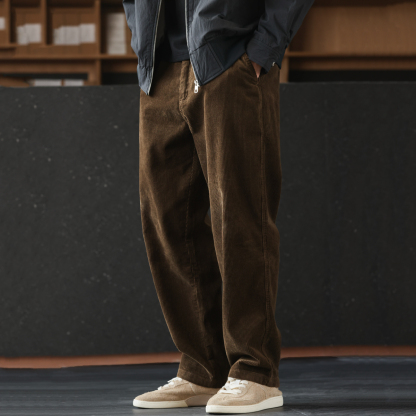 美式復古300g重磅燈芯絨長褲子巴恩風加絨加厚直筒休閒褲