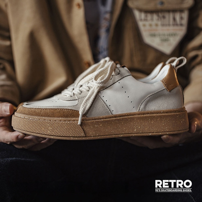 復古小眾板鞋夏新款低幫休閒透氣滑板鞋厚底增高百搭小白鞋男-Retro's Wear