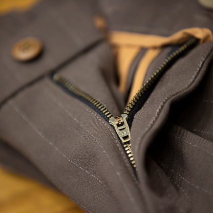 美式細條紋垂感休閒褲男2025秋季寬鬆大碼直筒長褲男士高級感西褲