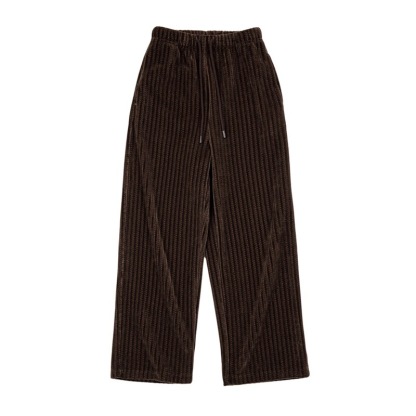 美式復古雪尼爾直筒垂感闊腿長褲軟糯風窄版顯瘦休閒褲-Retro's Wear