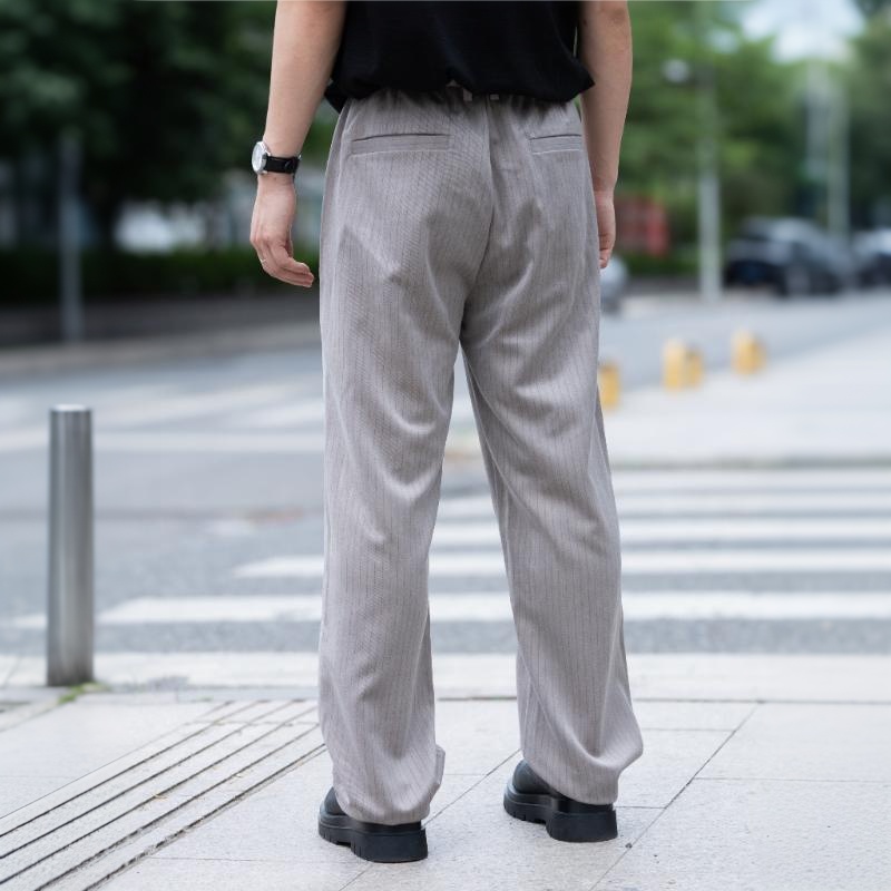 老錢風夏季薄款直筒西褲男透氣垂感寬鬆百搭休閒長褲