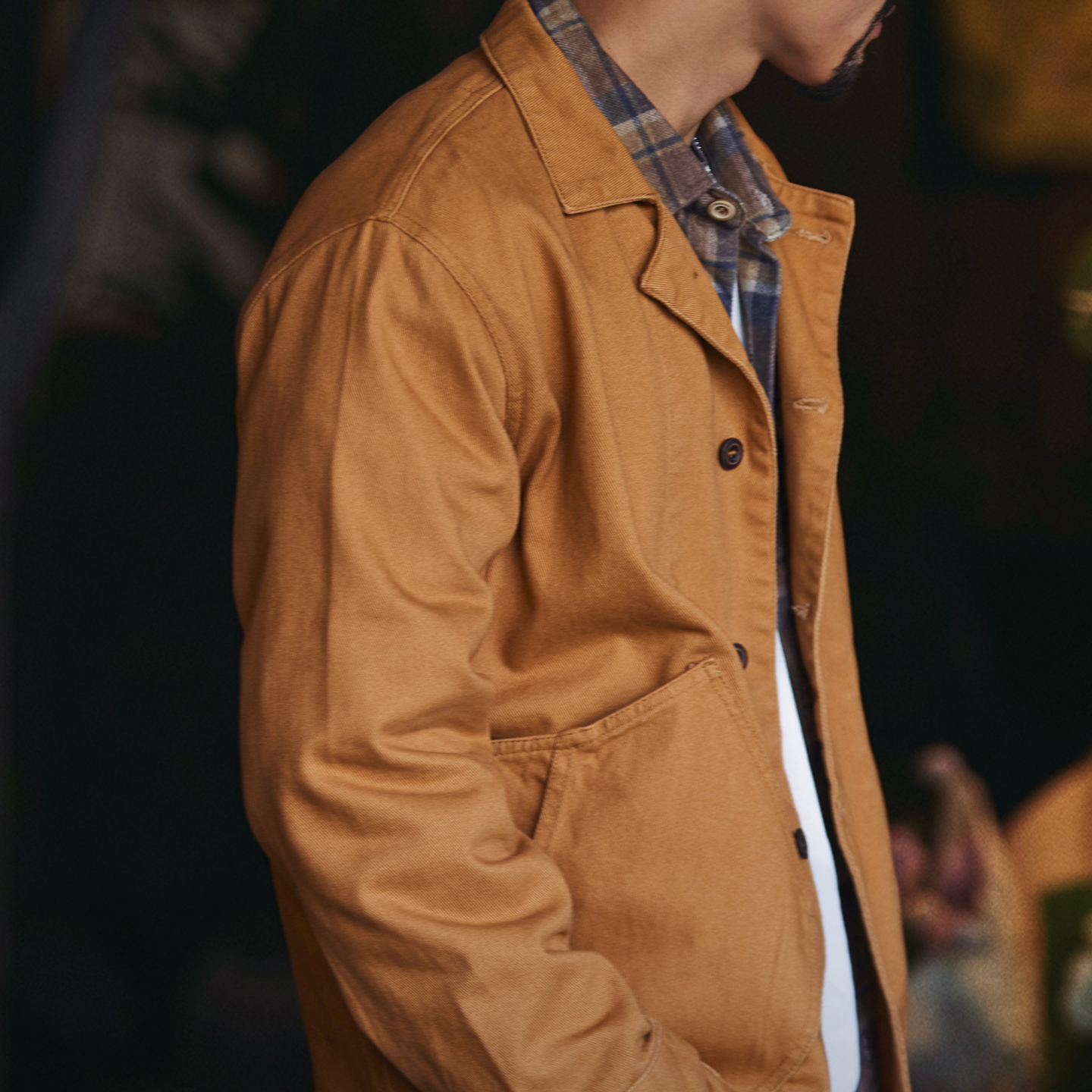 美式復古citywalk薑黃色工裝夾克男2025秋季新款寬鬆休閒獵裝外套