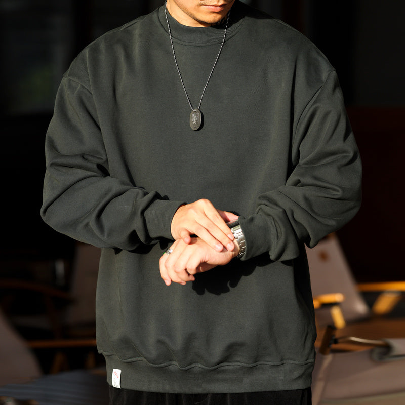 美式休閒480g重磅圓領衛衣男毛圈底復古純棉vintage運動上衣-Retro's Wear