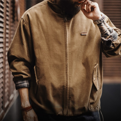 美式復古燈芯絨哈靈頓G9夾克阿美哢嘰立領休閒外套男秋季-Retro's Wear