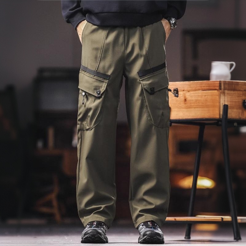 山系機能風防水衝鋒褲男士秋季新款戶外傘兵休閒工裝褲