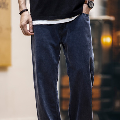 美式復古水洗做舊牛仔褲男2025春夏新款寬鬆直筒褲純棉休閒長褲