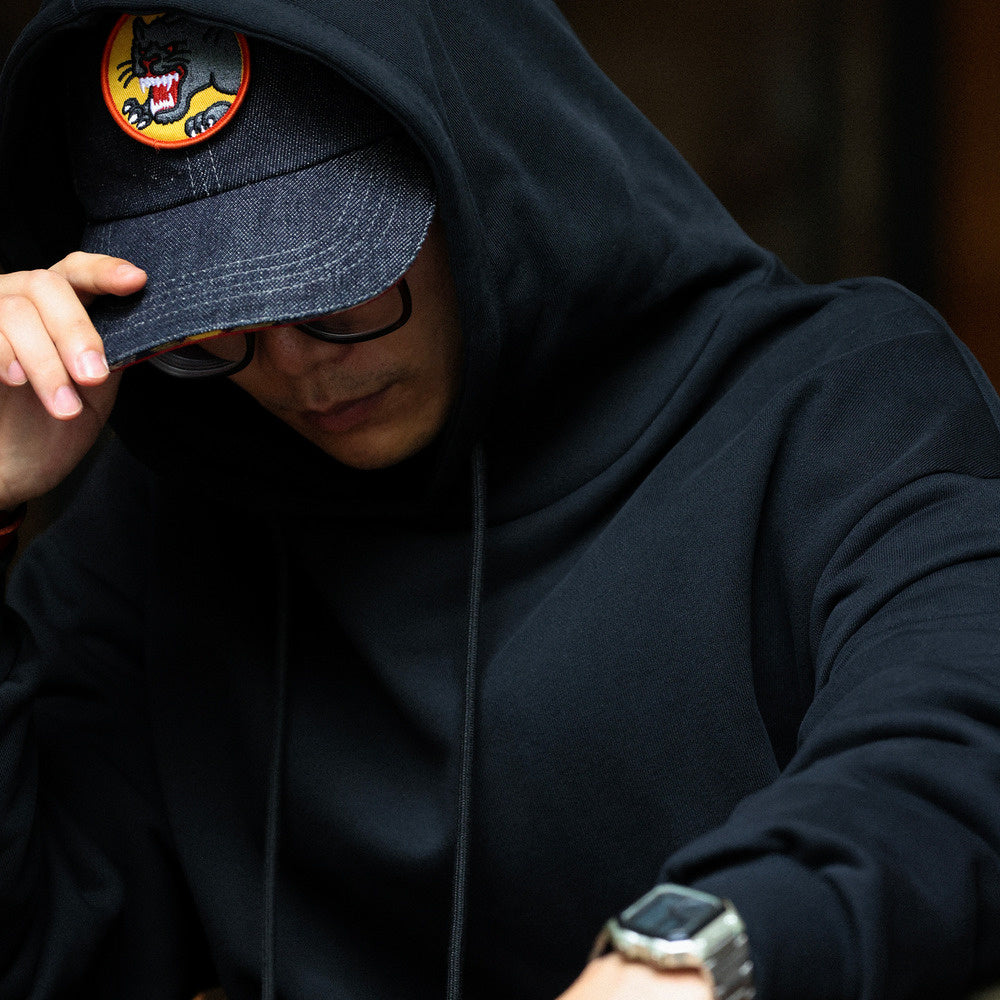 美式休閒480g重磅連帽衛衣男寬鬆純棉毛圈底cleanfit運動帽衫-Retro's Wear