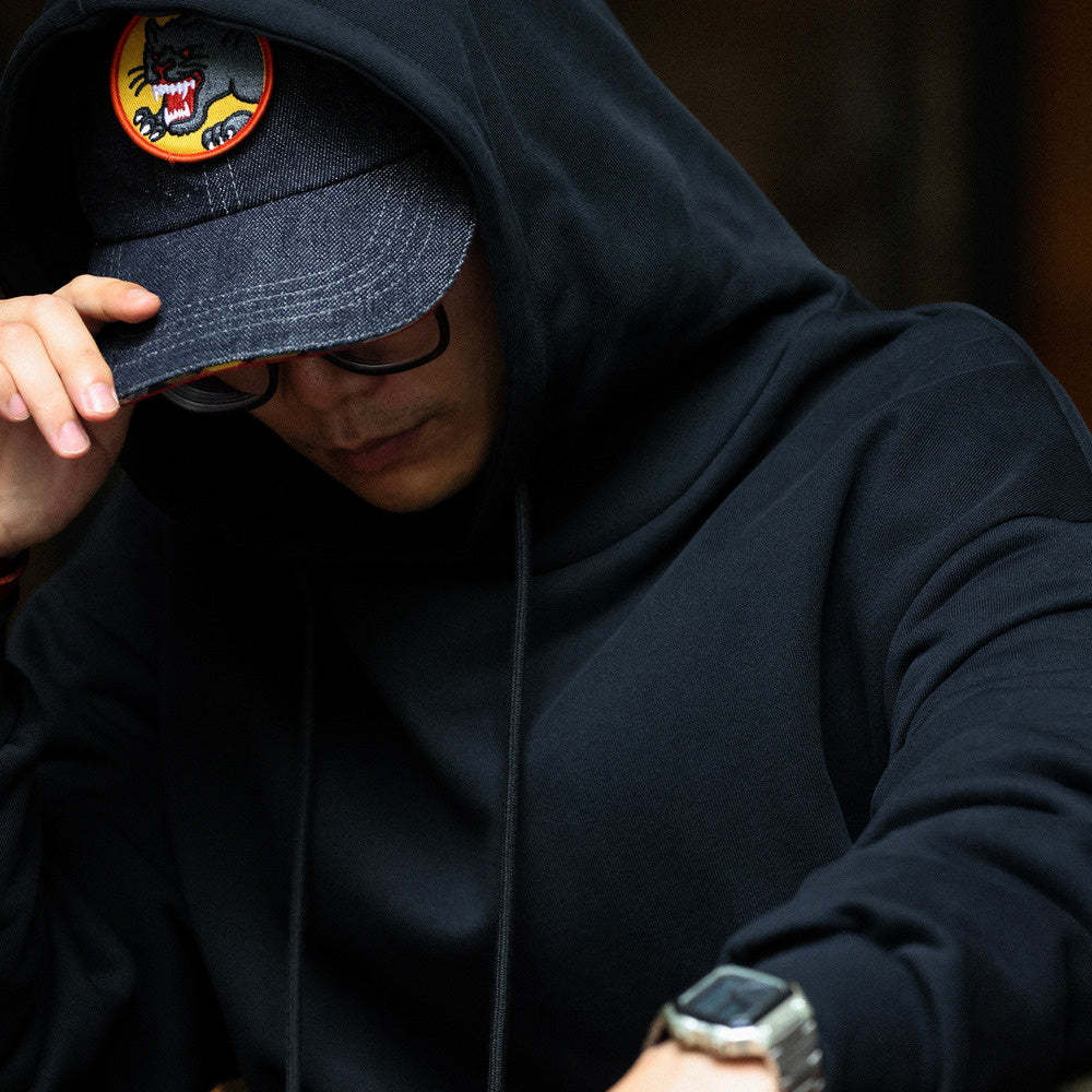 美式休閒480g重磅連帽衛衣男寬鬆純棉毛圈底cleanfit運動帽衫-Retro's Wear