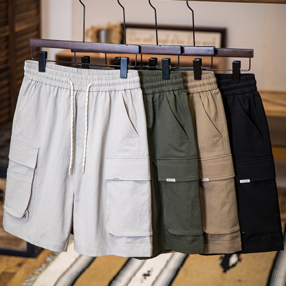 美式工裝短褲男夏季2025新款大口袋寬鬆五分褲直筒運動休閒男褲子