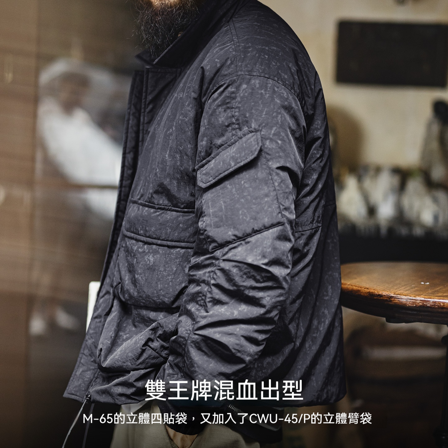 美式復古仿蠟染M65獵裝夾克立領保暖硬漢棉服外套男秋冬