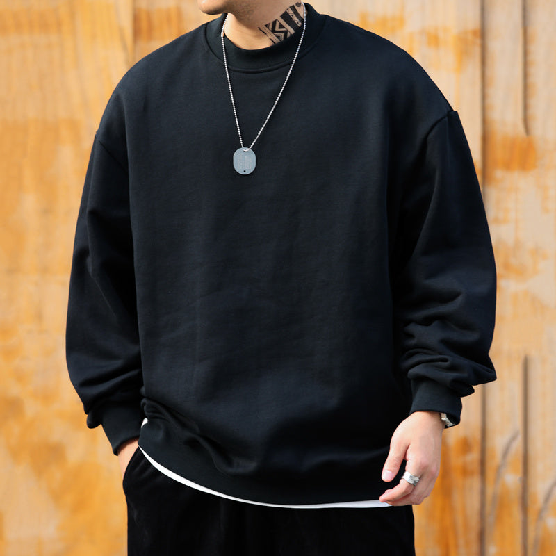 美式休閒480g重磅圓領衛衣男毛圈底復古純棉vintage運動上衣-Retro's Wear