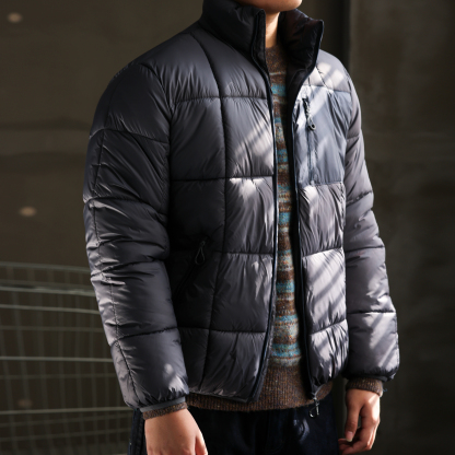 美式復古長格衍縫立領棉服外套男戶外親膚保暖加厚麵包服