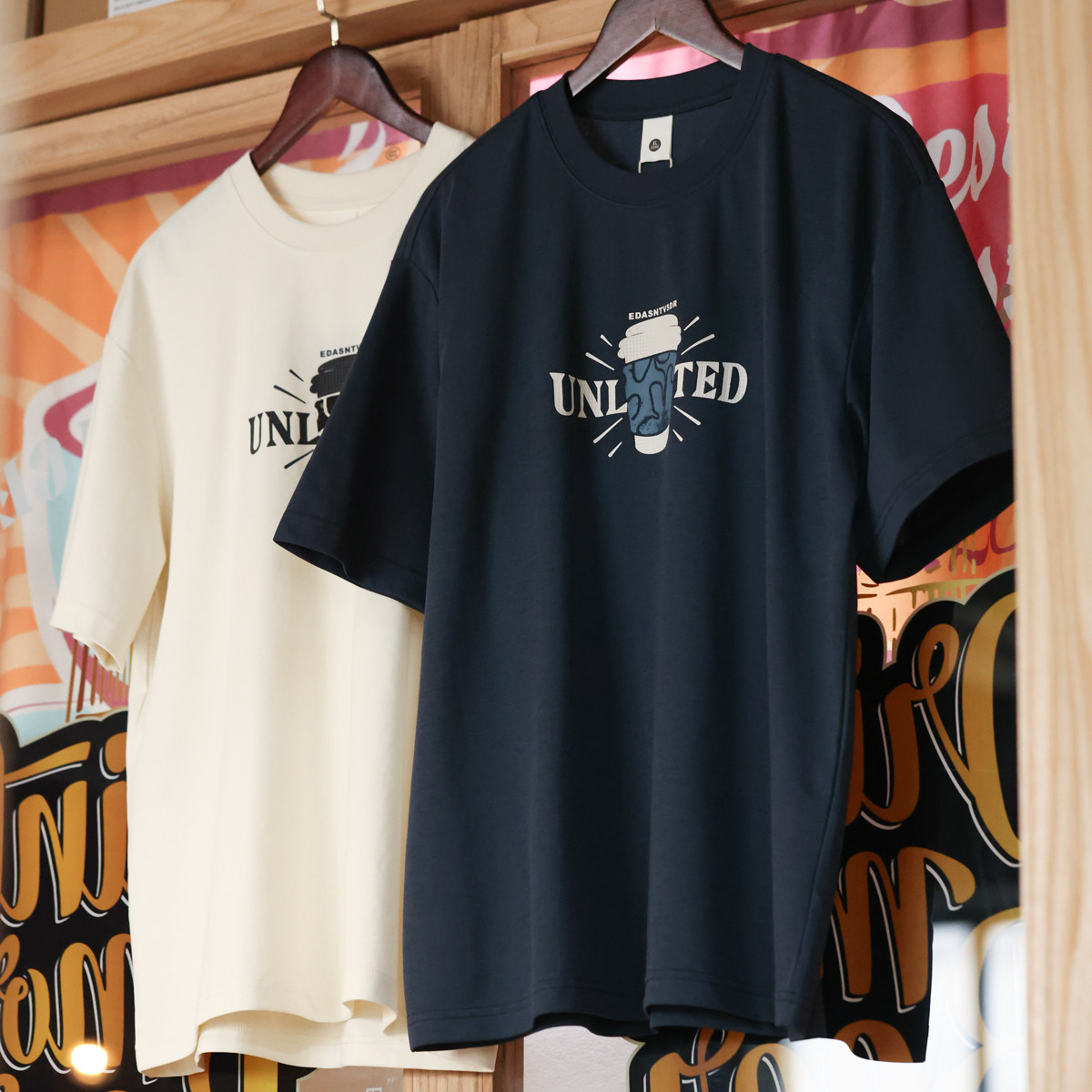 美式休閒200g輕量感抗皺印花T恤男士夏季親膚速幹打底衫