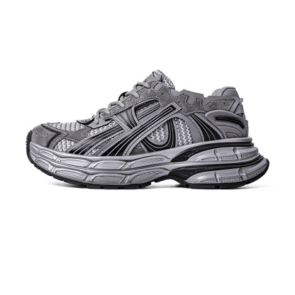 MRA機甲風老爹鞋男款夏季透氣銀色復古慢跑鞋厚底增高運動休閒鞋