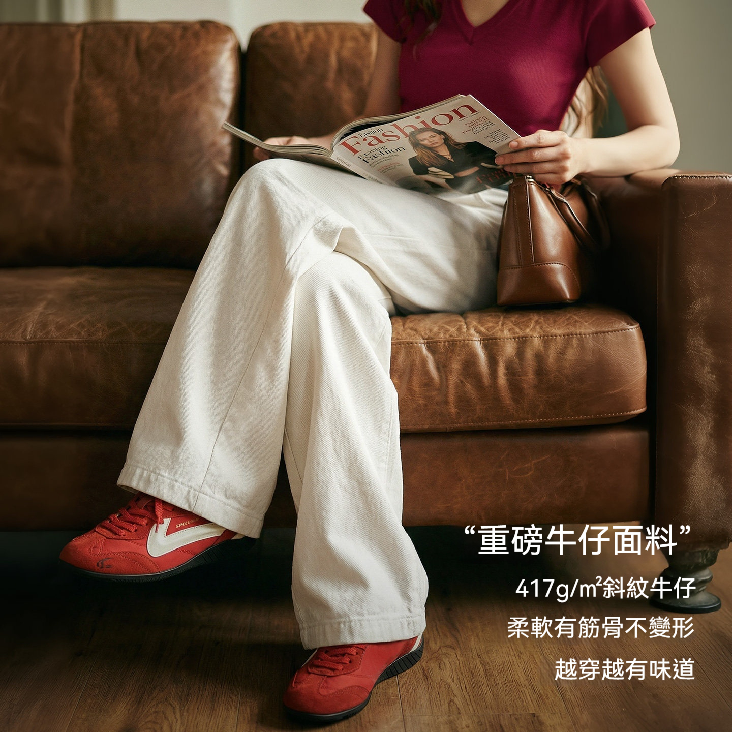 美式復古重磅老錢風顯瘦高腰垂感直筒闊腿牛仔褲子女士春