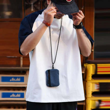 重磅305g撞色挿件短袖T恤男美式休閒寬鬆運動百搭打底衫