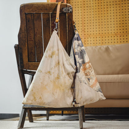 復古手提三角挎包大容量單肩通勤出行輕便腋下托特包包女士春