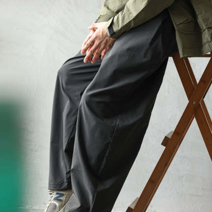 美式休閒垂感運動休閒褲男寬鬆打褶戶外梭織復古抽繩老爹褲-Retro's Wear