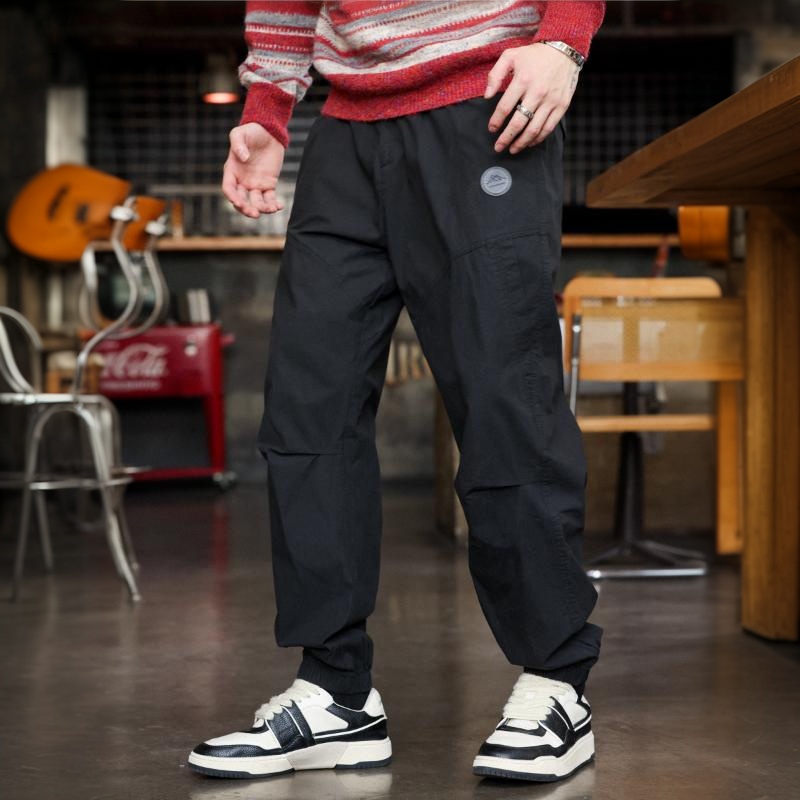 美式加絨加厚戶外休閒褲男純棉運動束脚徒步工裝傘兵褲