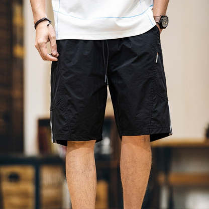 輕量化戶外速幹短褲男2025夏季新款反光條杠凉感運動五分褲子男