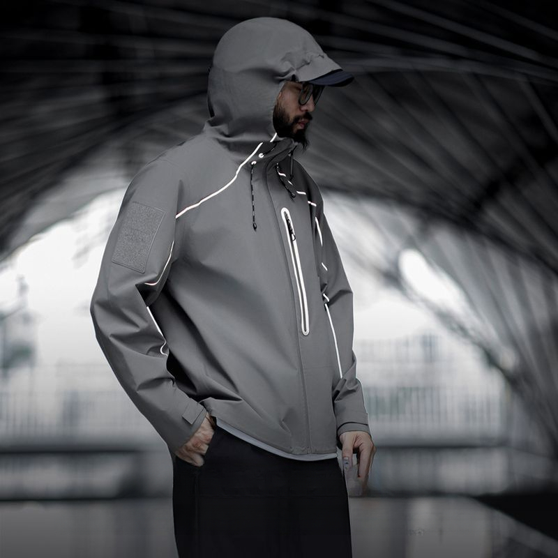 美式機能反光夾克外套戶外耐磨連帽登山服男秋季-Retro's Wear