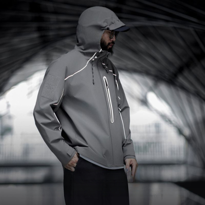 美式機能反光夾克外套戶外耐磨連帽登山服男秋季-Retro's Wear