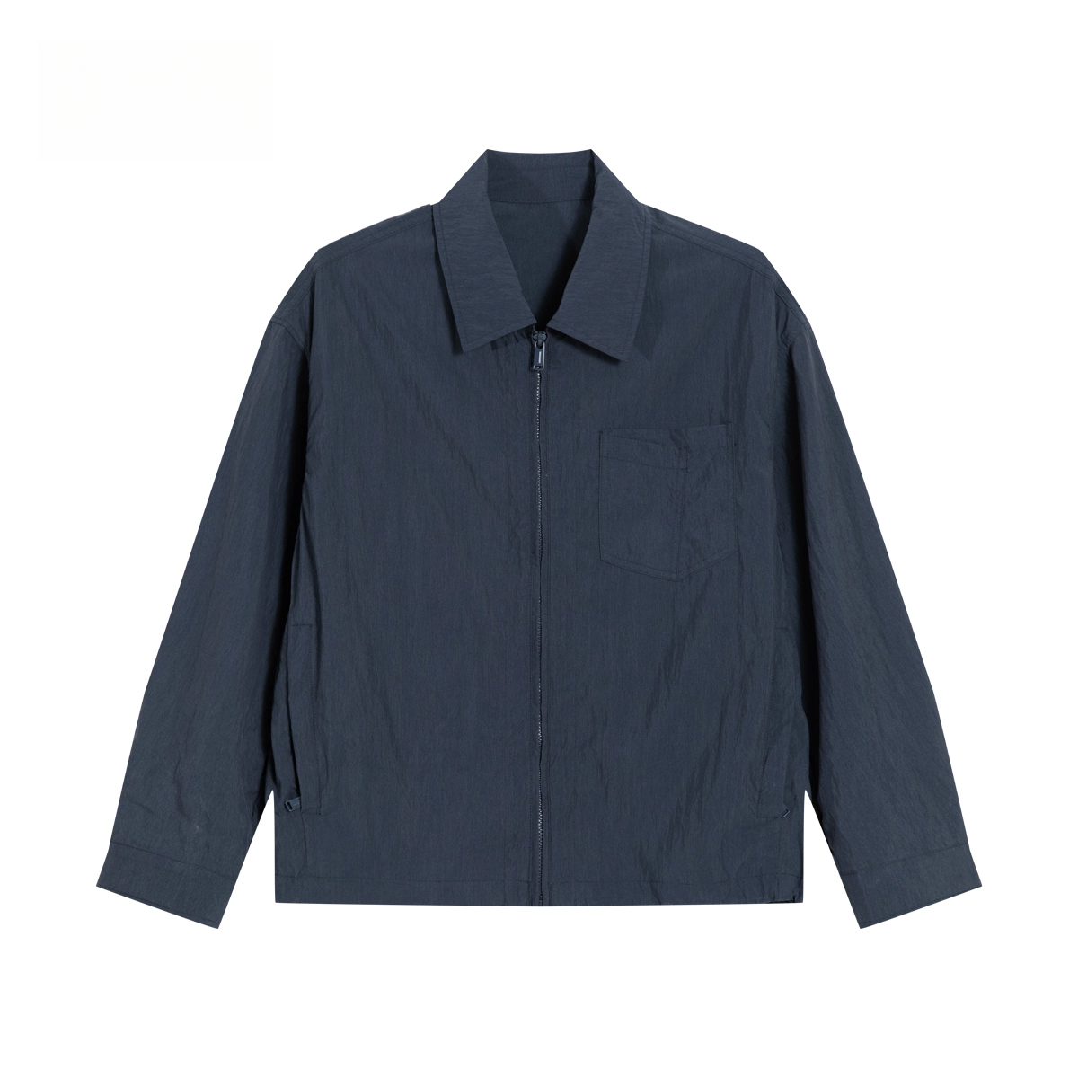 110g原紗萊賽爾薄款夾克男美式休閒拉鍊翻領外搭外套秋