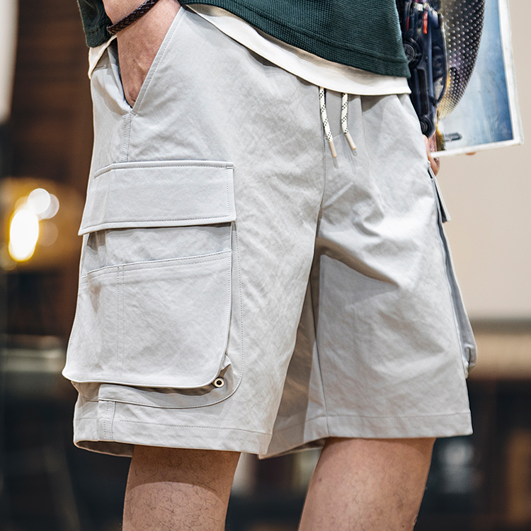美式工裝短褲男夏季2025新款大口袋寬鬆五分褲直筒運動休閒男褲子