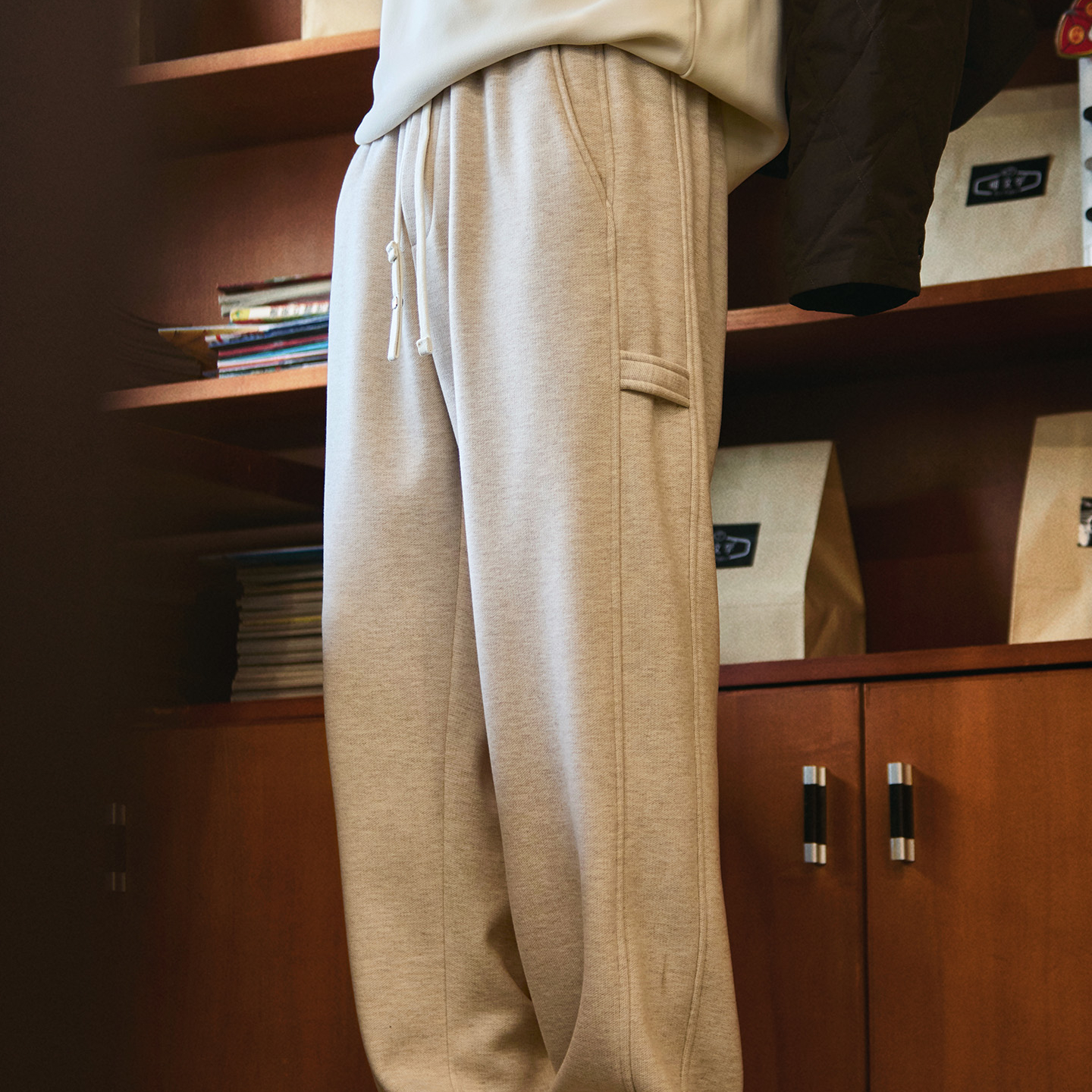 470g重磅加絨直筒休閒褲男2025冬季新款寬鬆加厚保暖衛褲運動長褲