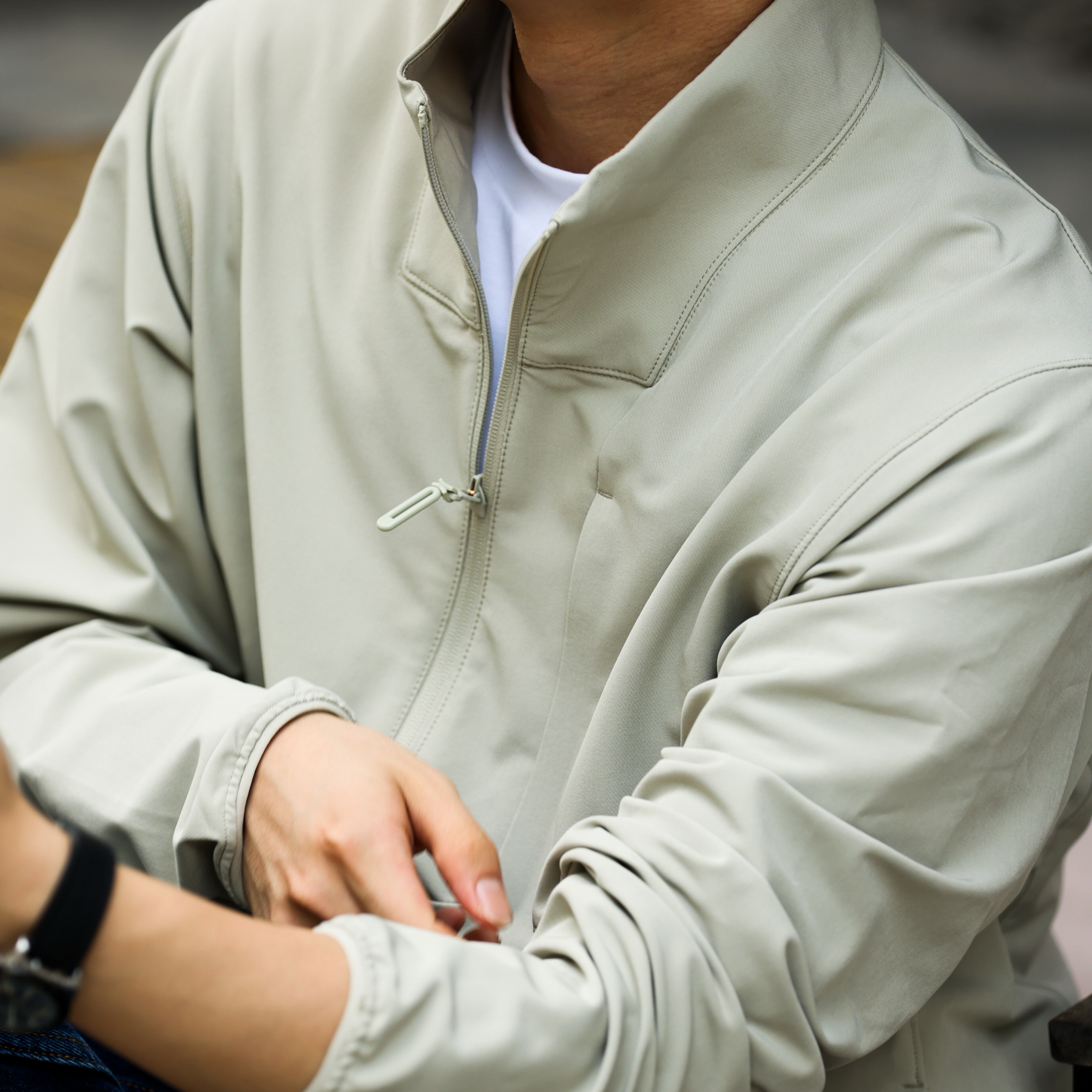 軟殼三防拉鍊立領薄款夾克男cityboy四面彈休閒通勤外套