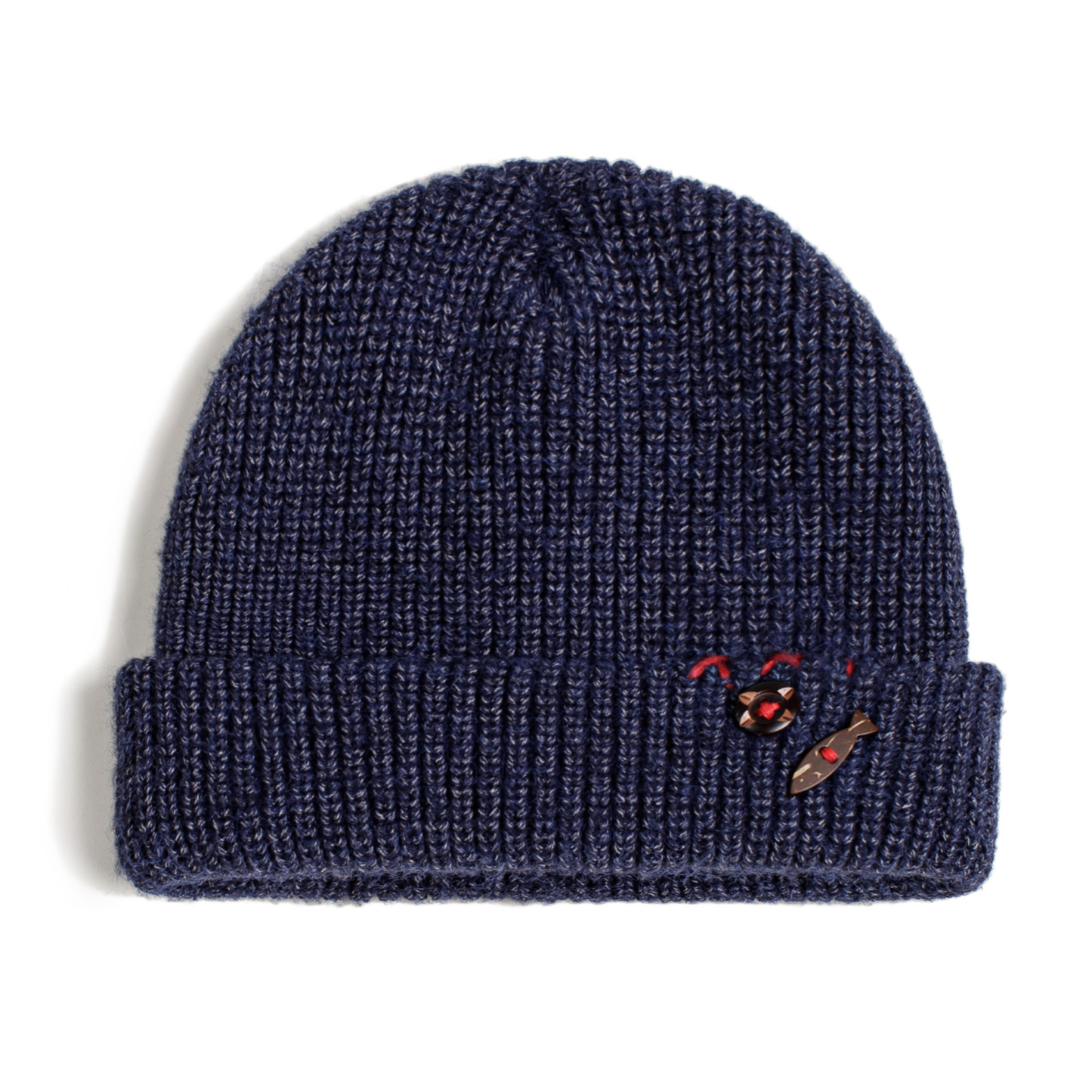 美式復古北極絨藍色冷帽護耳防寒毛線保暖瓜皮帽子男秋冬