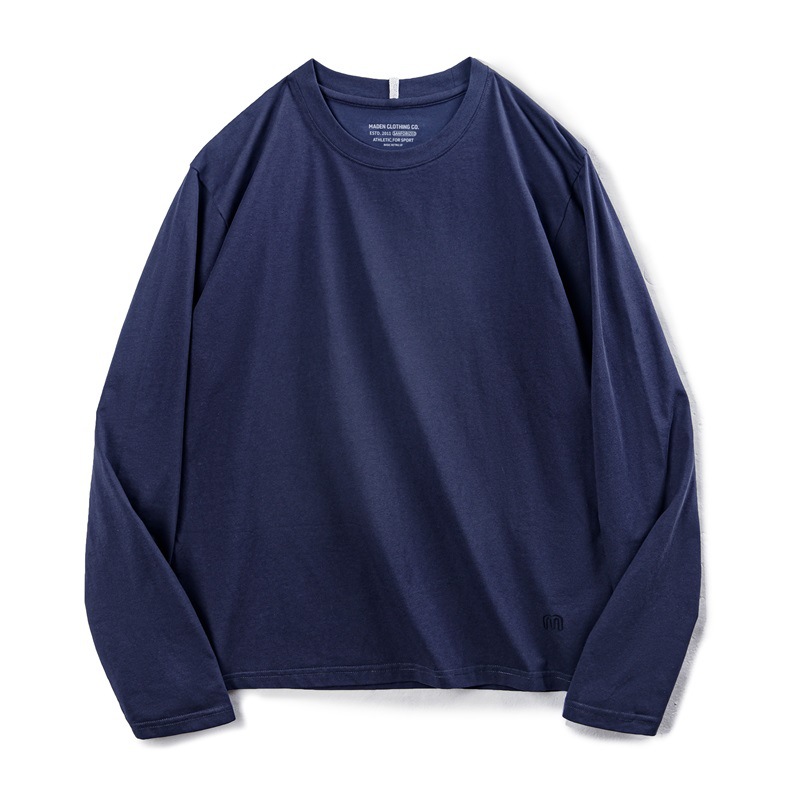 美式休閒sorona涼感長袖T恤索羅娜速乾抗菌圓領上衣男春-Retro's Wear