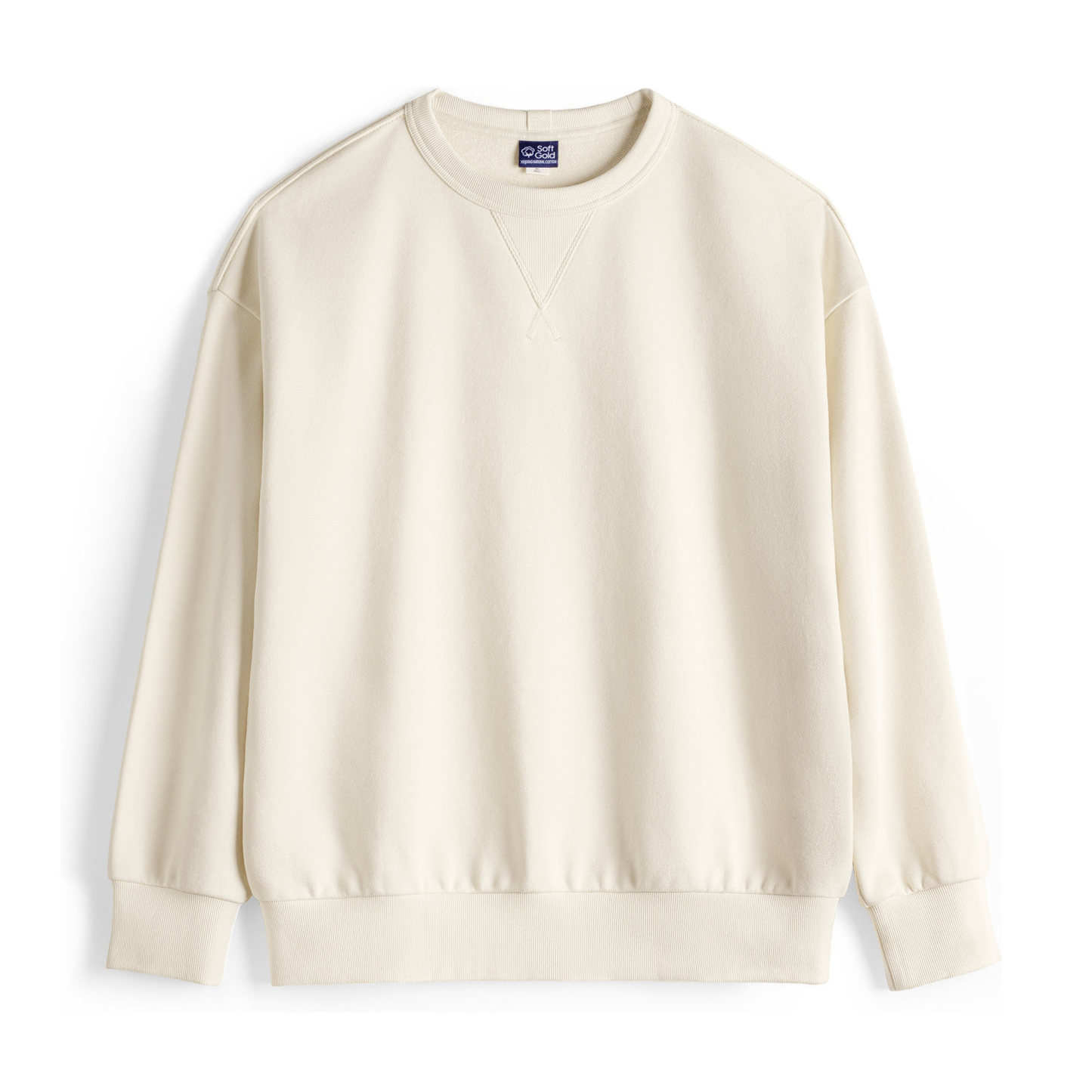 美式新疆棉衛衣紫色圓領套頭無帽外穿寬鬆長袖外套男款春