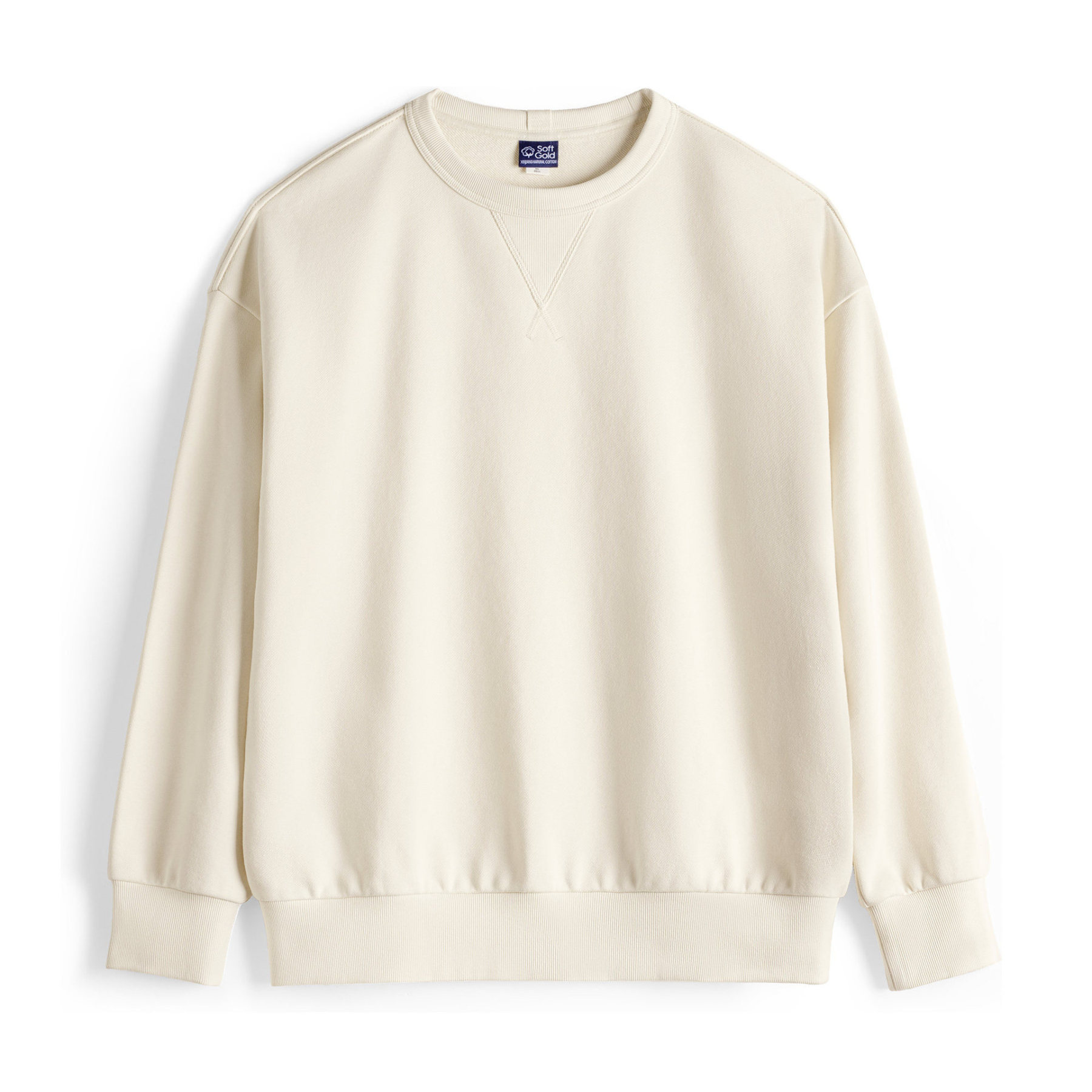 美式新疆棉衛衣紫色圓領套頭無帽外穿寬鬆長袖外套男款春