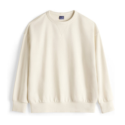 美式新疆棉衛衣紫色圓領套頭無帽外穿寬鬆長袖外套男款春