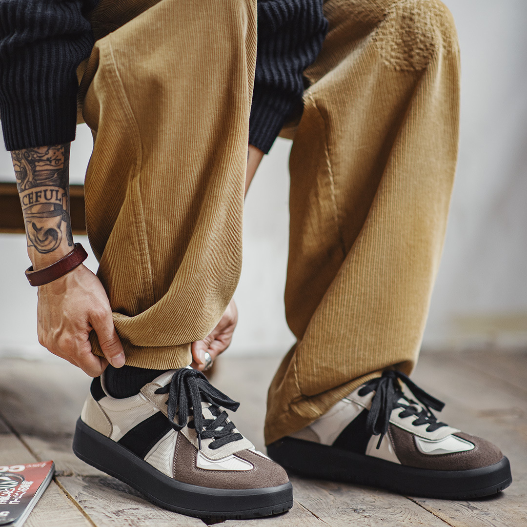 猫熊德訓鞋男2025秋冬新款阿甘鞋厚底增高運動休閒百搭板鞋子