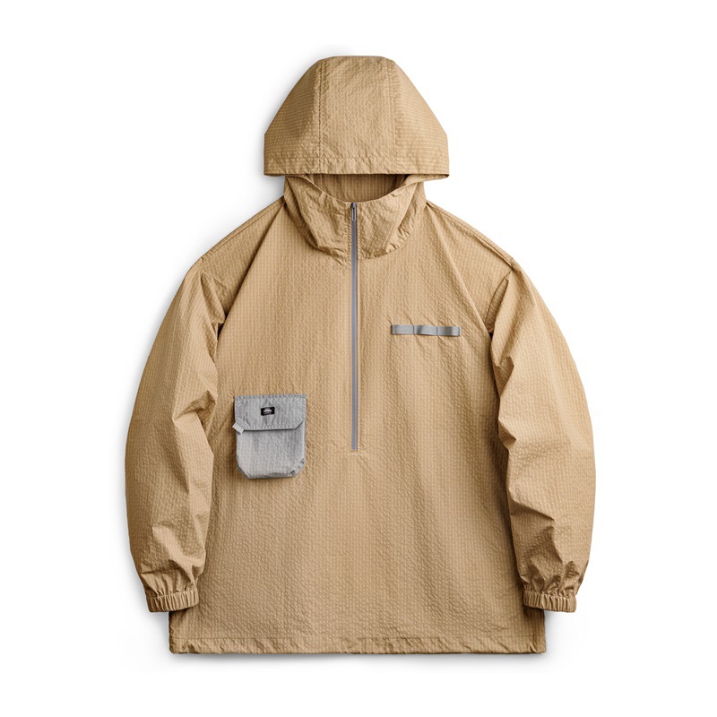 山系戶外半拉鍊套頭衛衣夾克寬鬆撞色薄款連帽衫外套男秋-Retro's Wear