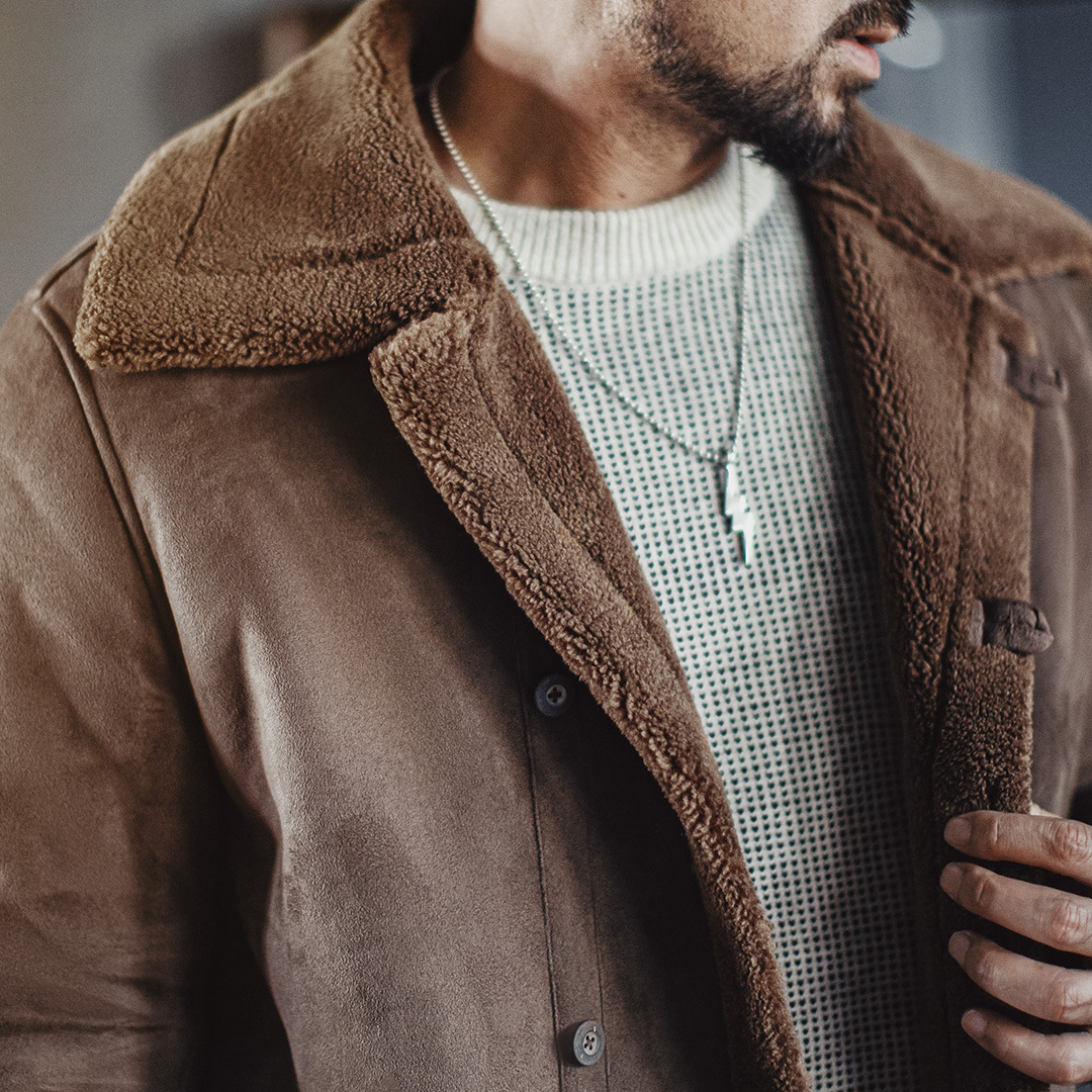 美式復古B7麂皮絨派克大衣中長款仿羊羔毛加厚外套男款冬