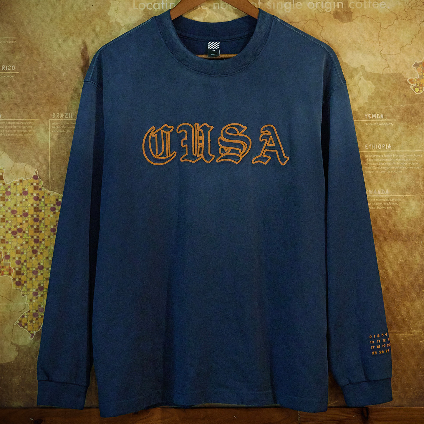 美式復古水洗漸變純棉長袖t恤男2025秋季新款寬鬆字母刺繡打底衫