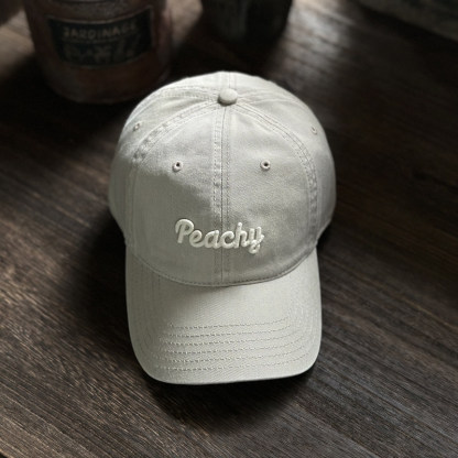peachy字母軟頂棒球帽子男女休閒顯臉小鴨舌帽韓版防曬鴨舌帽