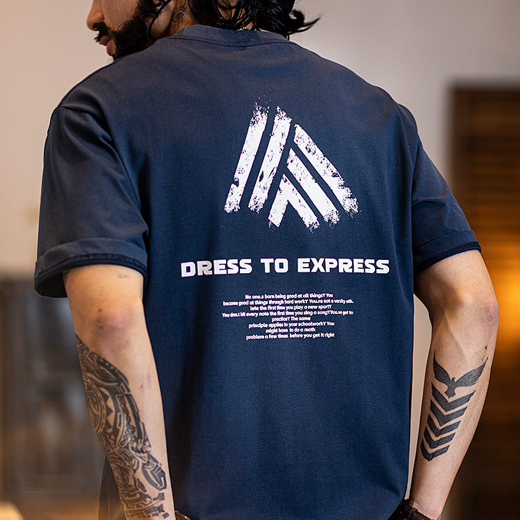 美式休閒印花短袖t恤男夏季2025新款純棉微寬鬆圓領上衣半袖男