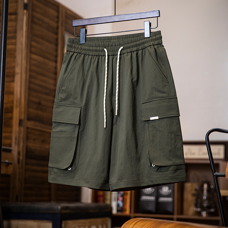 美式工裝短褲男夏季2025新款大口袋寬鬆五分褲直筒運動休閒男褲子