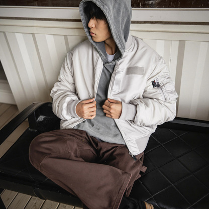 3M新雪麗MA1飛行員棉衣棒球服加厚防寒短款保暖棉襖外套冬