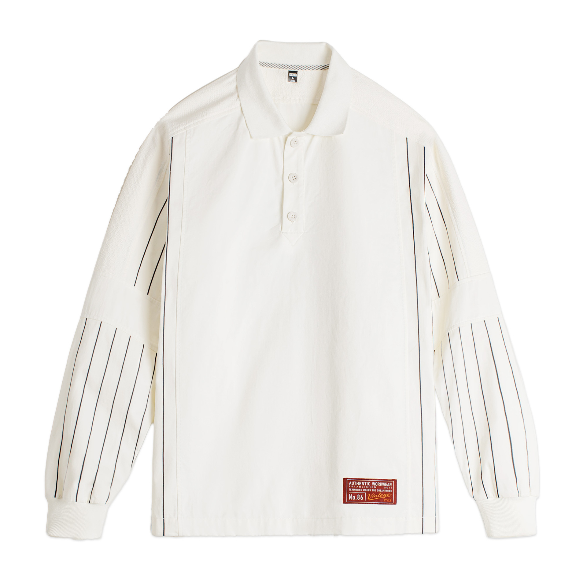 美式棒球印花polo衫拼接套頭刺繡襯衫純棉衛衣長袖男夏秋