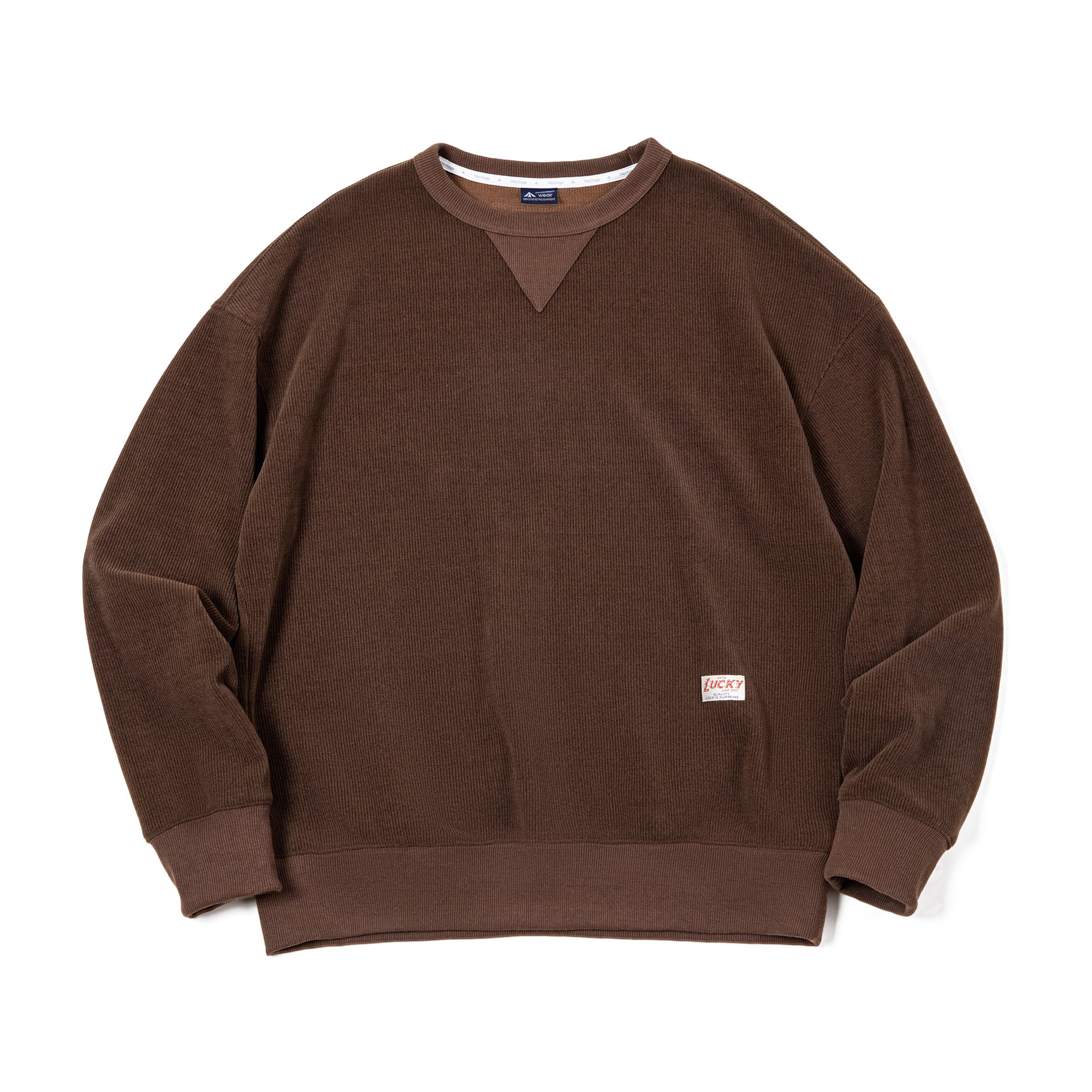 美式復古雪尼爾衛衣女秋套頭長袖打底T恤插肩袖圓領上衣-Retro's Wear