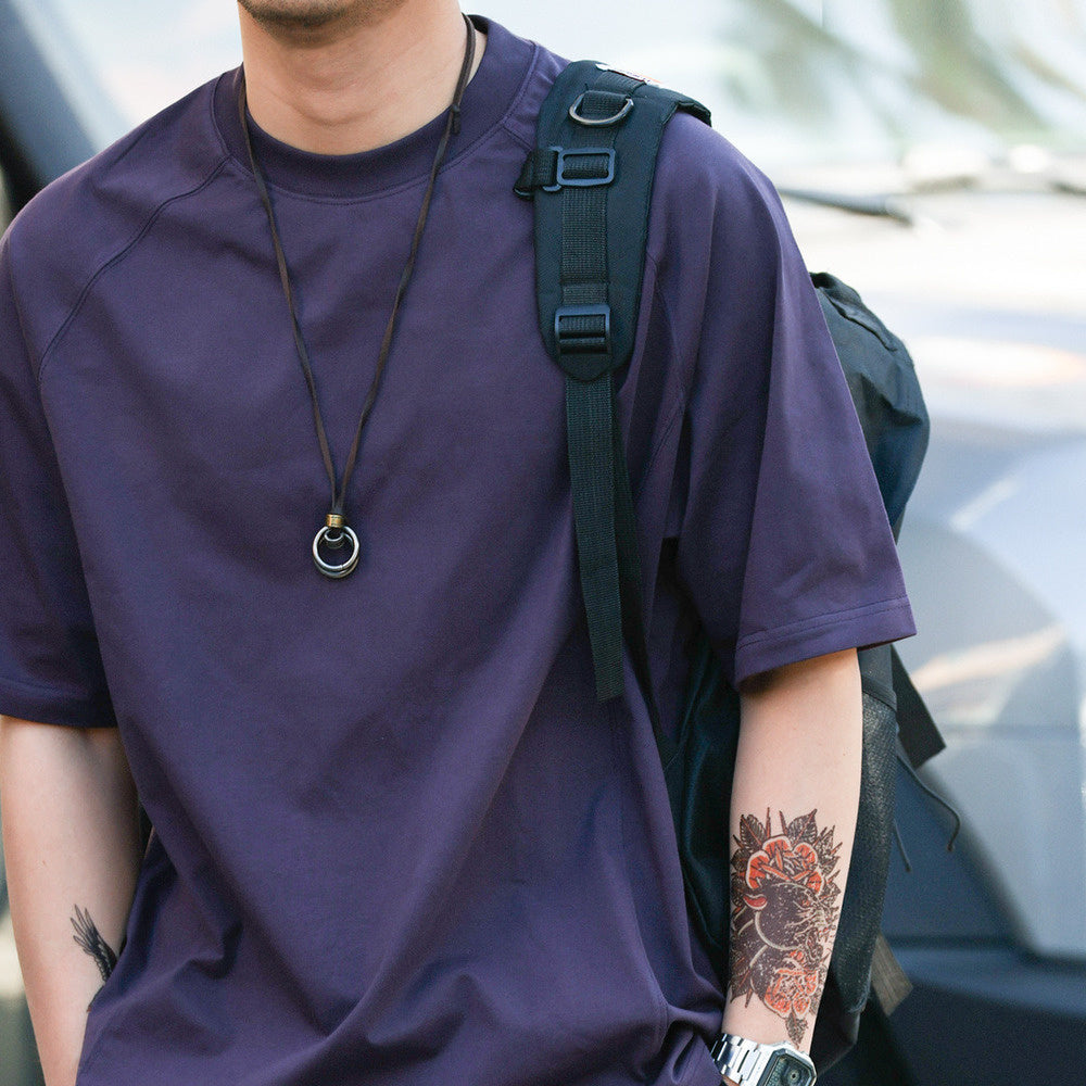 美式休閒索羅娜凉感防曬短袖T恤男透氣抗菌插肩袖體恤夏