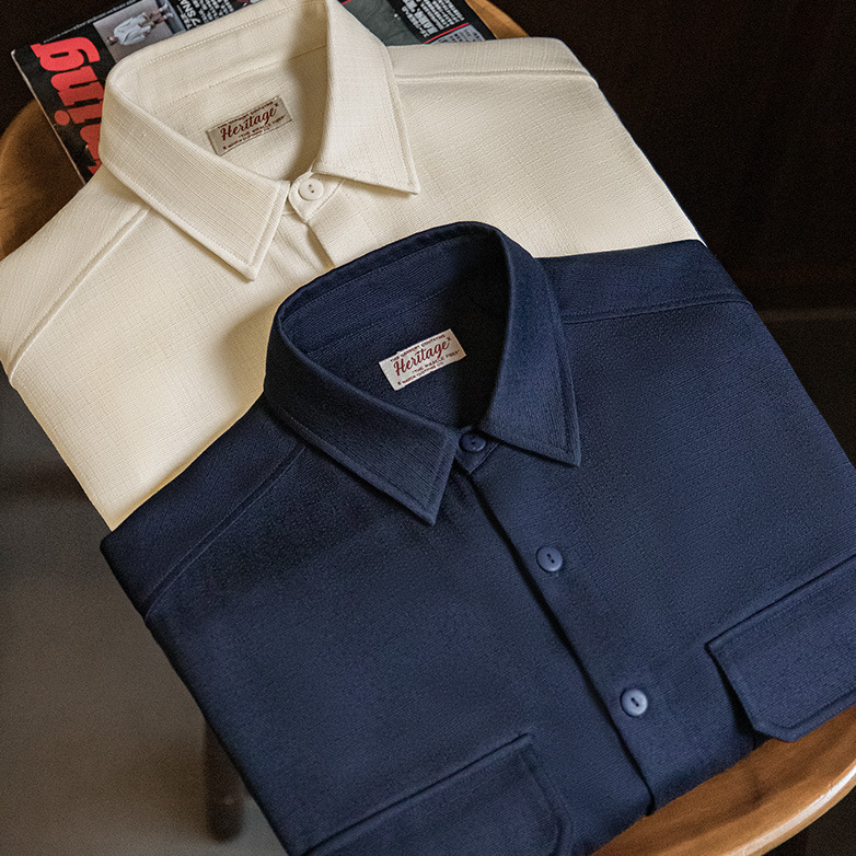 美式休閒廓形抗皺免燙長袖襯衫寬鬆翻領口袋襯衣外套男秋-Retro's Wear