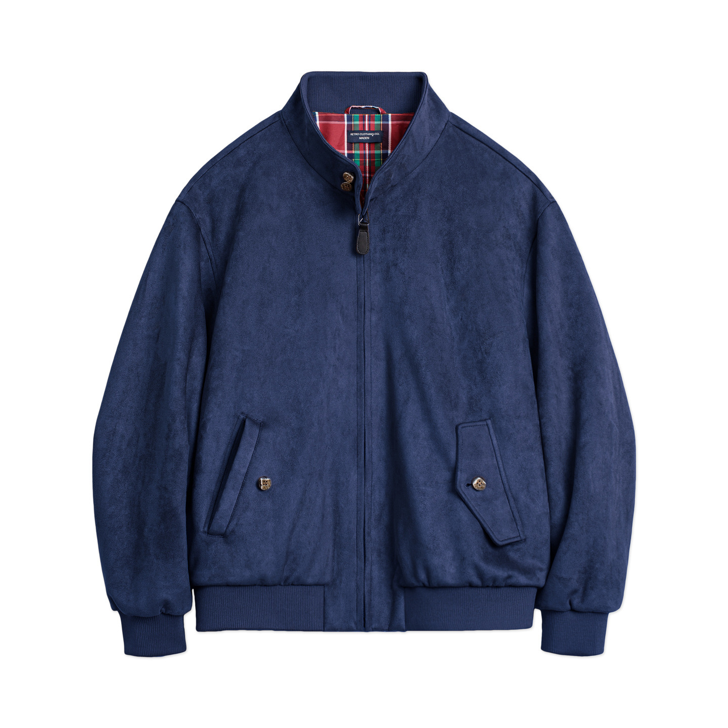 美拉德復古麂皮絨面寬鬆肌理感外套立領哈靈頓夾克女士秋