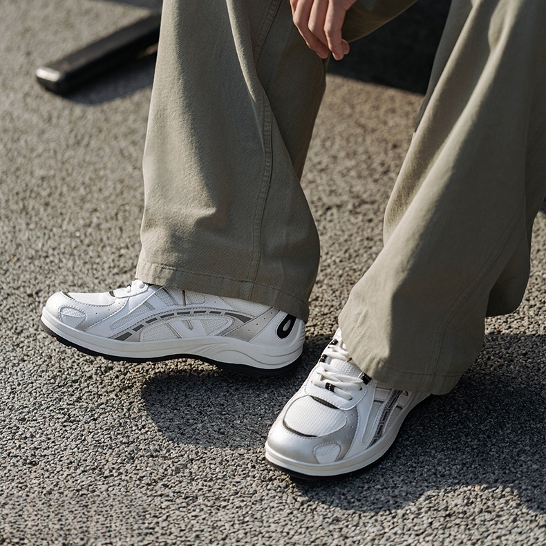 MRA金屬銀復古慢跑鞋男2026新款夏季透氣網面輕便百搭運動休閒鞋